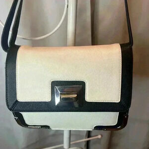 Express Black and White Vegan Leather Crossbody bag